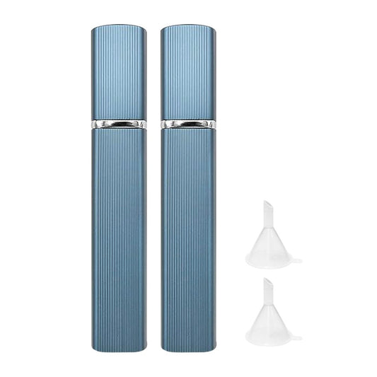 2Pcs 12ml Refillable Travel Perfume Bottle Empty Atomizer Spray Bottle with Funnels Blue