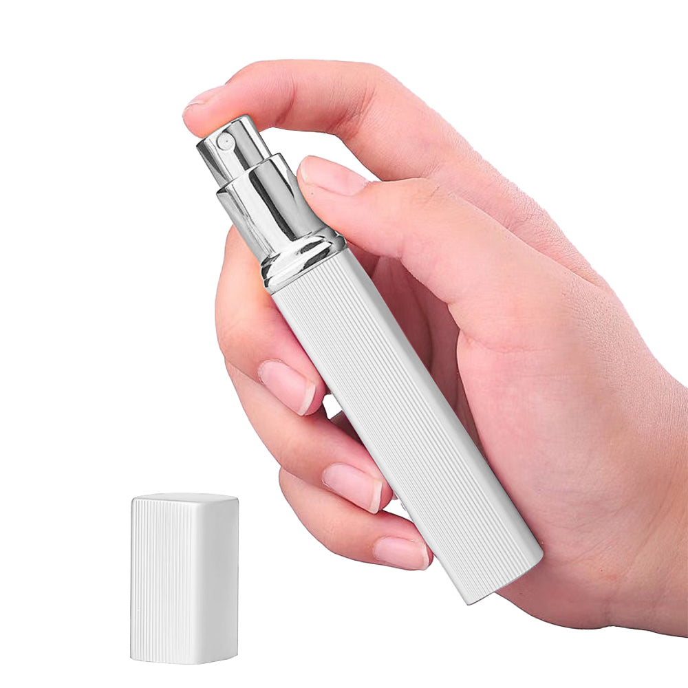 2Pcs 12ml Refillable Travel Perfume Bottle Empty Atomizer Spray Bottle with Funnels Silver