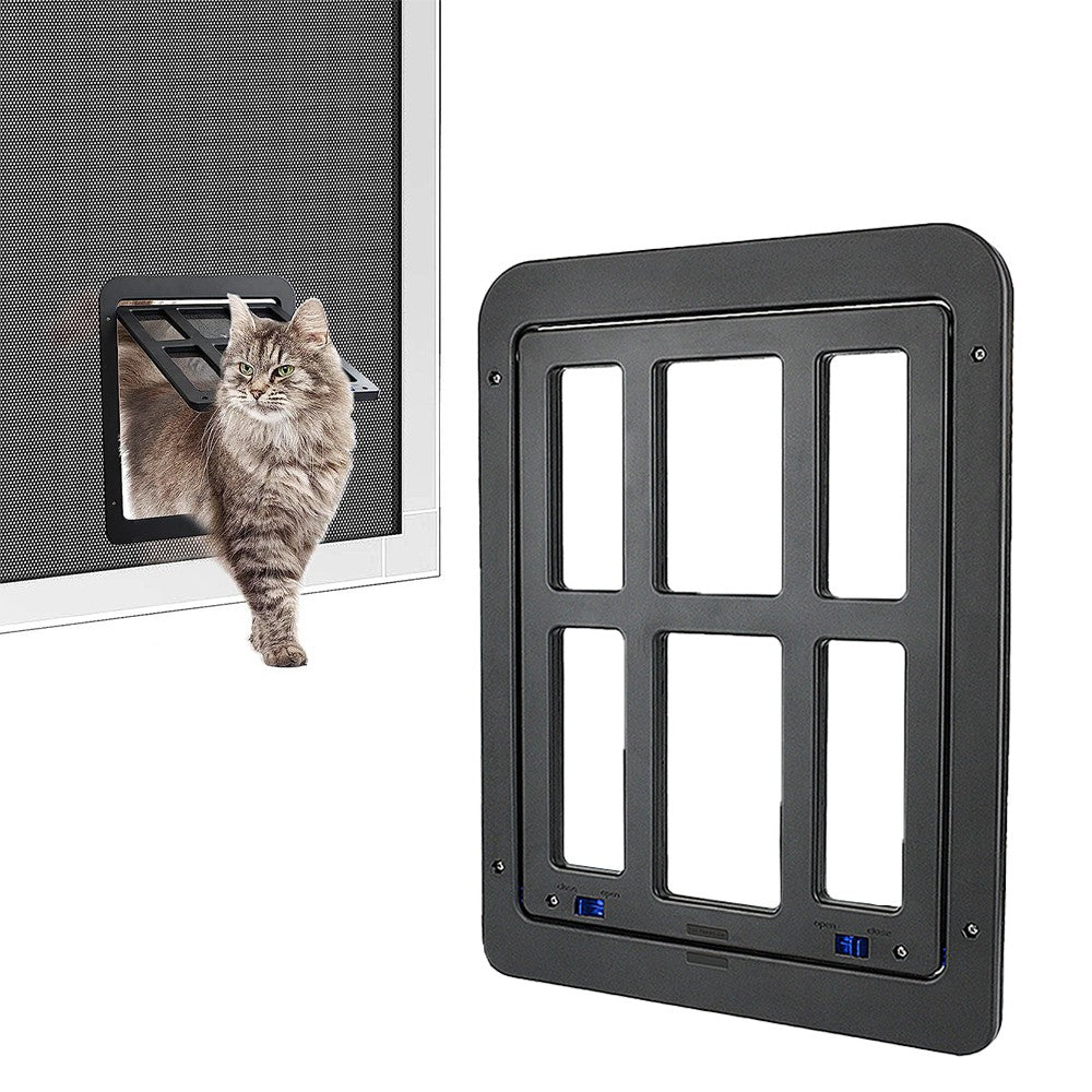 Magnetic Closure Cat Screen Door Frame Pet Entrance Gate for Cats Puppy White