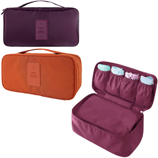 2 X Travel Underwear Bra Storage Bag Lingerie Socks Organizers Red Orange