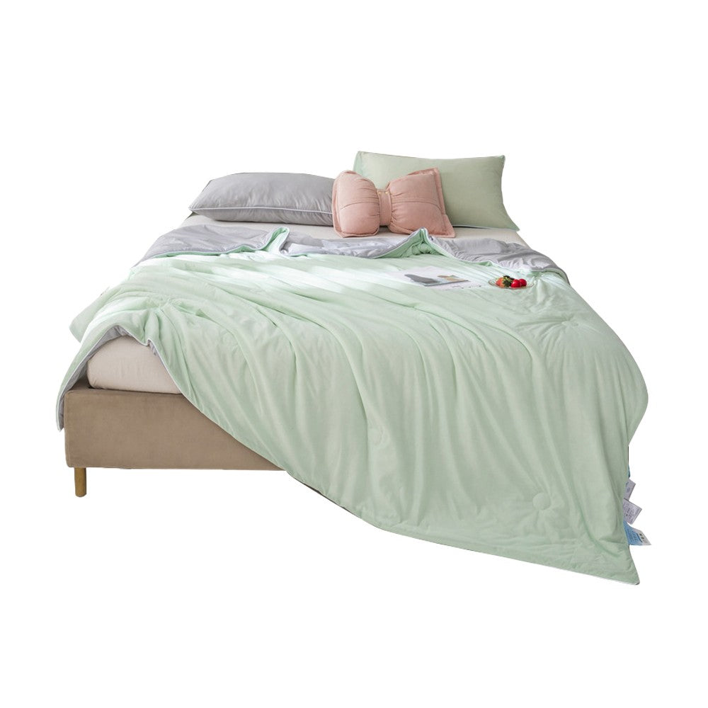 150x200cm Reversible Cooling Blanket for Hot Sleepers Summer Cool Quilt Green