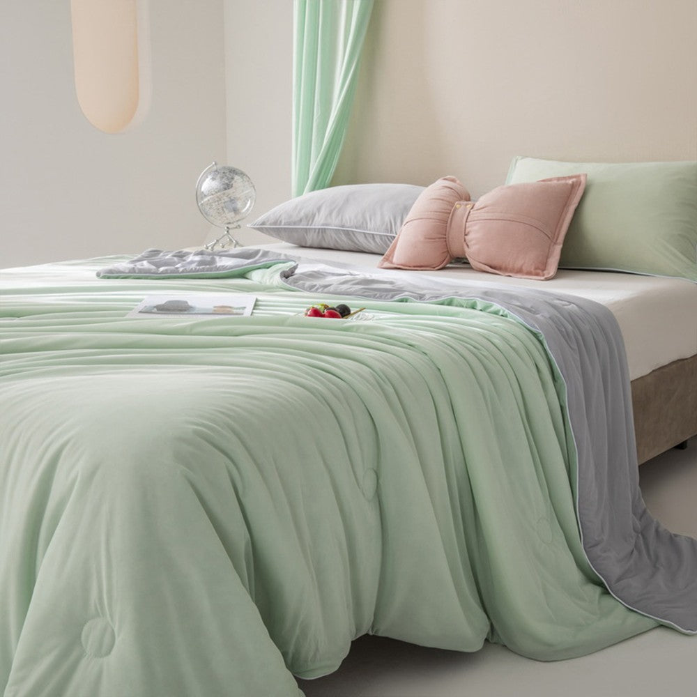 150x200cm Reversible Cooling Blanket for Hot Sleepers Summer Cool Quilt Green