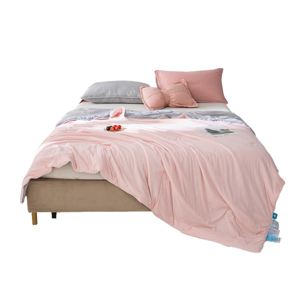150x200cm Reversible Cooling Blanket for Hot Sleepers Summer Cool Quilt Pink
