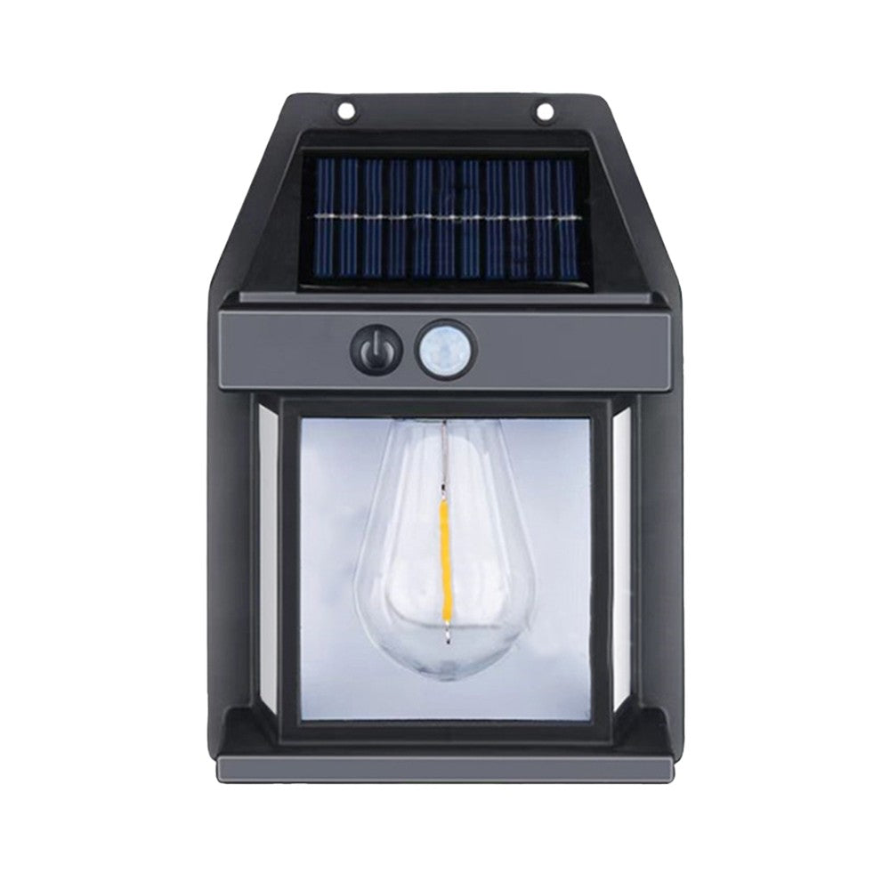 1Pc LED Solar Wall Light Motion Sensor Outdoor Light Garden Yard Lamp Black