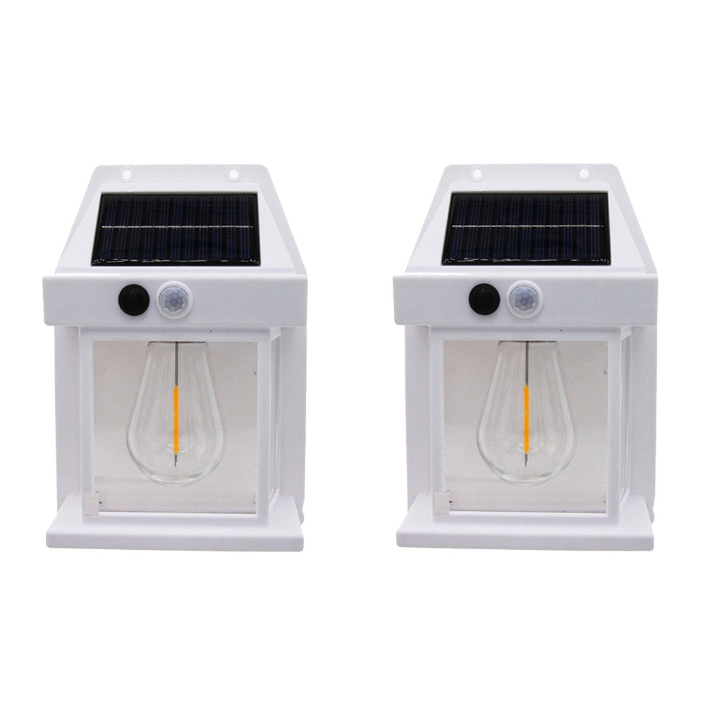 2Pcs LED Solar Wall Light Motion Sensor Outdoor Light Garden Yard Lamp White