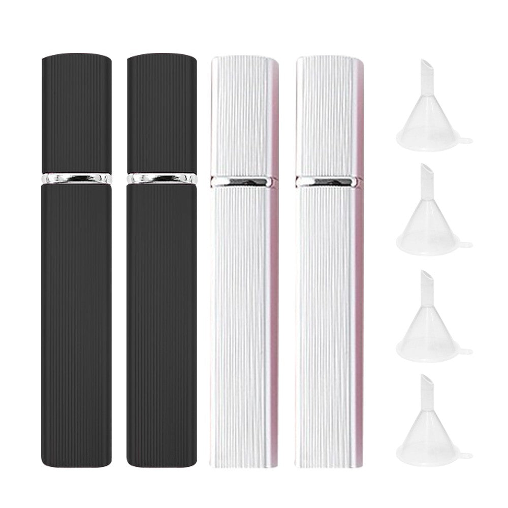 4Pcs 12ml Refillable Travel Perfume Bottle Empty Atomizer Spray Bottle with Funnels
