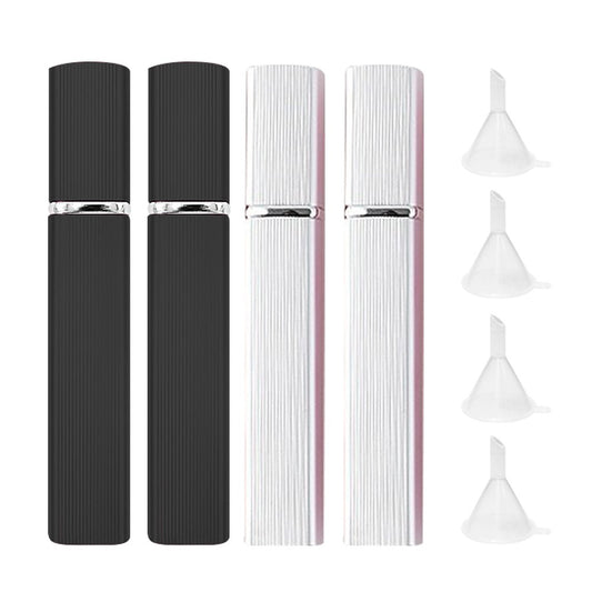 4Pcs 12ml Refillable Travel Perfume Bottle Empty Atomizer Spray Bottle with Funnels