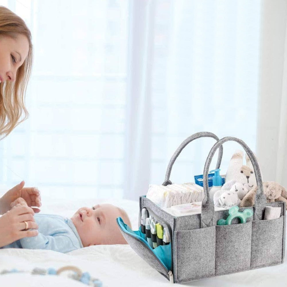 Portable Baby Diaper Bag Felt Nappies Handbag Tote Bag Baby Supplies Storage Bag