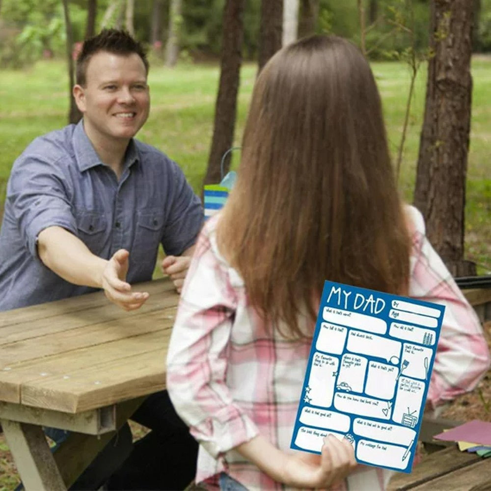 4Pcs DIY Family Questions and Answer Interview Card Greeting Card to Daddy Mommy