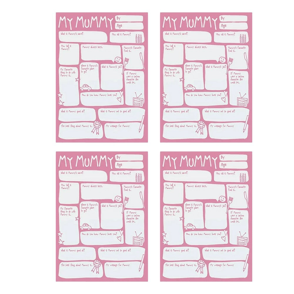 4Pcs DIY Family Questions and Answer Interview Card Greeting Card to Mommy