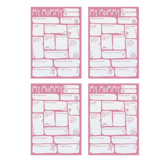 4Pcs DIY Family Questions and Answer Interview Card Greeting Card to Mommy