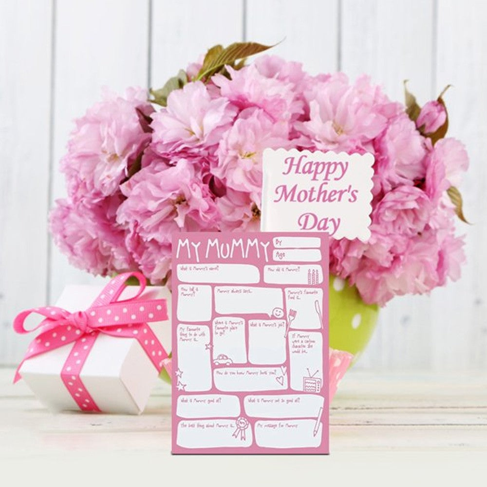4Pcs DIY Family Questions and Answer Interview Card Greeting Card to Mommy