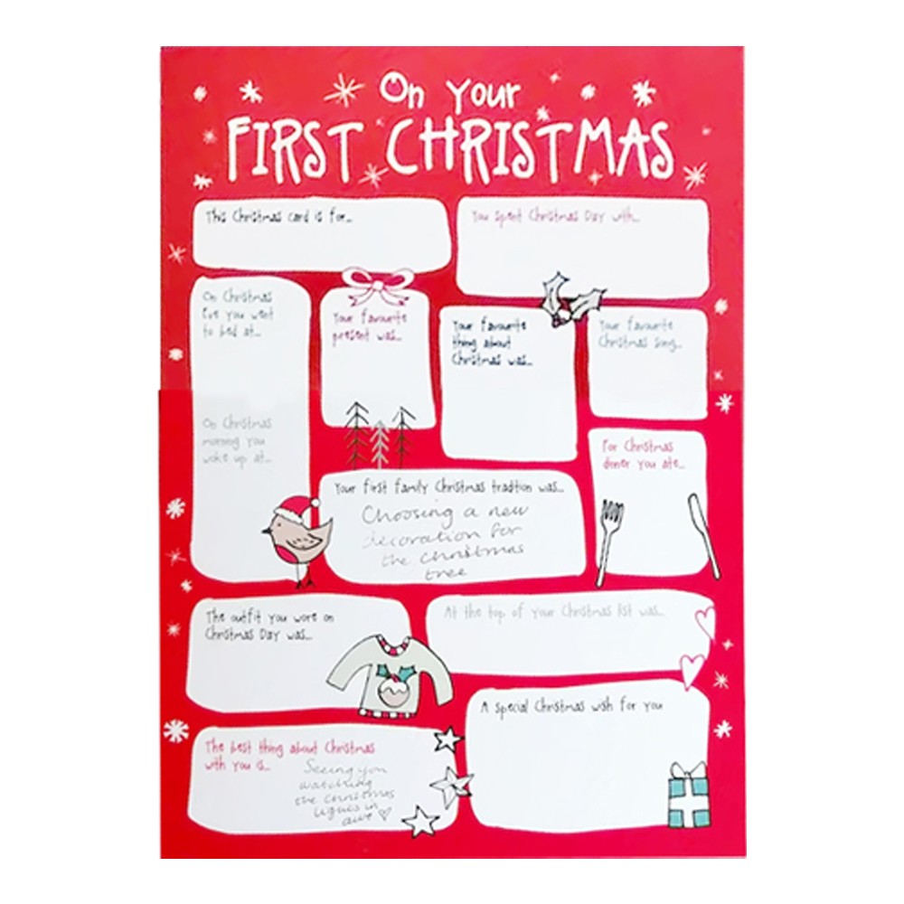 4Pcs DIY Christmas Card Family Questions and Answer Interview Card