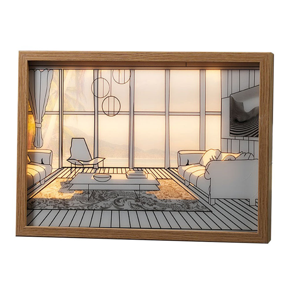 Light Up Picture Frame USB Powered LED Lighting Painting Home Decor Style 1