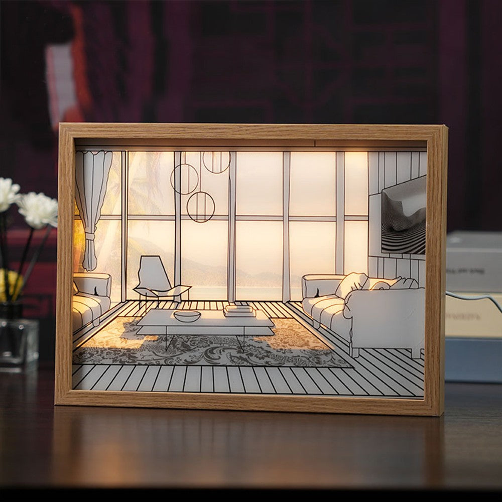 Light Up Picture Frame USB Powered LED Lighting Painting Home Decor Style 1