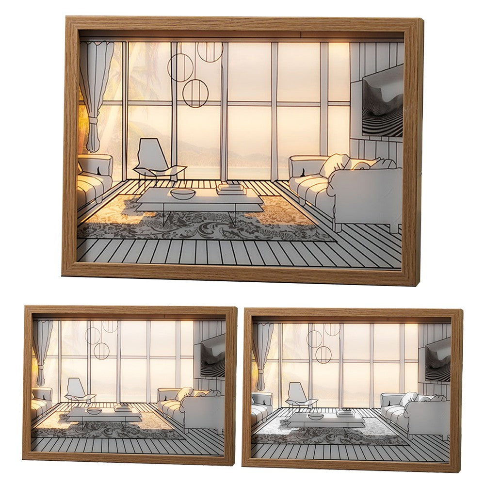 Light Up Picture Frame USB Powered LED Lighting Painting Home Decor Style 1