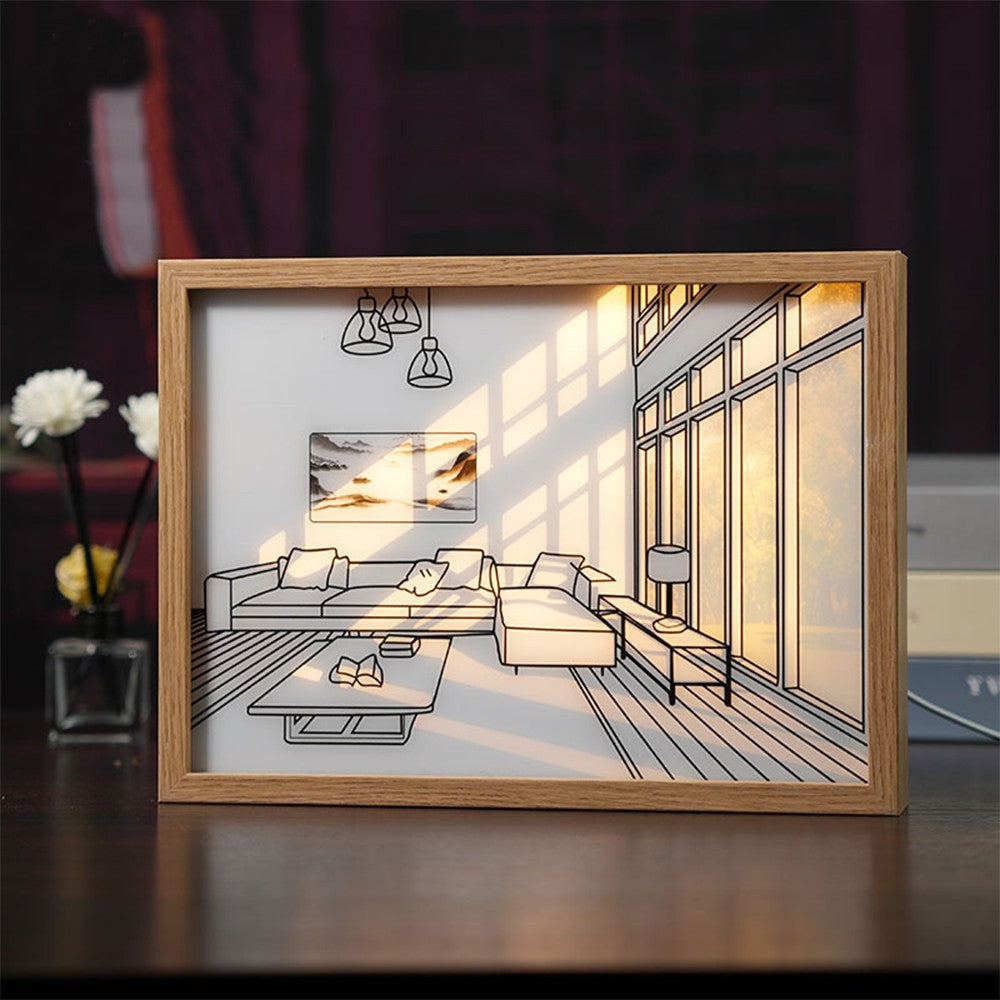 Light Up Picture Frame USB Powered LED Lighting Painting Home Decor Style 2
