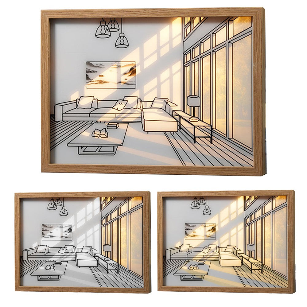 Light Up Picture Frame USB Powered LED Lighting Painting Home Decor Style 2