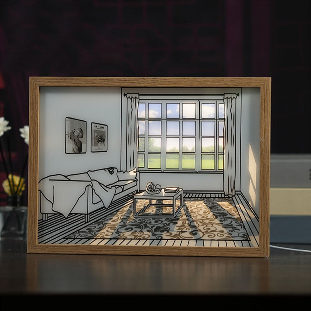 Light Up Picture Frame USB Powered LED Lighting Painting Home Decor Style 3