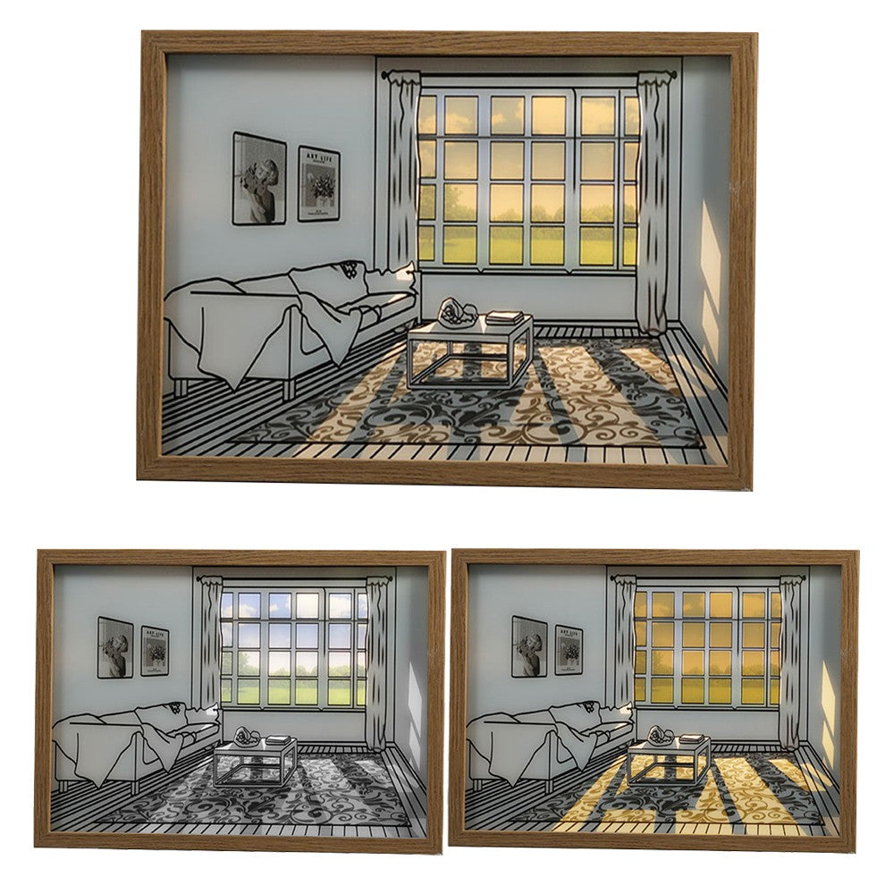 Light Up Picture Frame USB Powered LED Lighting Painting Home Decor Style 3