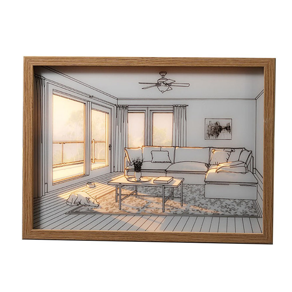 Light Up Picture Frame USB Powered LED Lighting Painting Home Decor Style 4