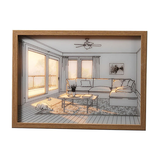 Light Up Picture Frame USB Powered LED Lighting Painting Home Decor Style 4