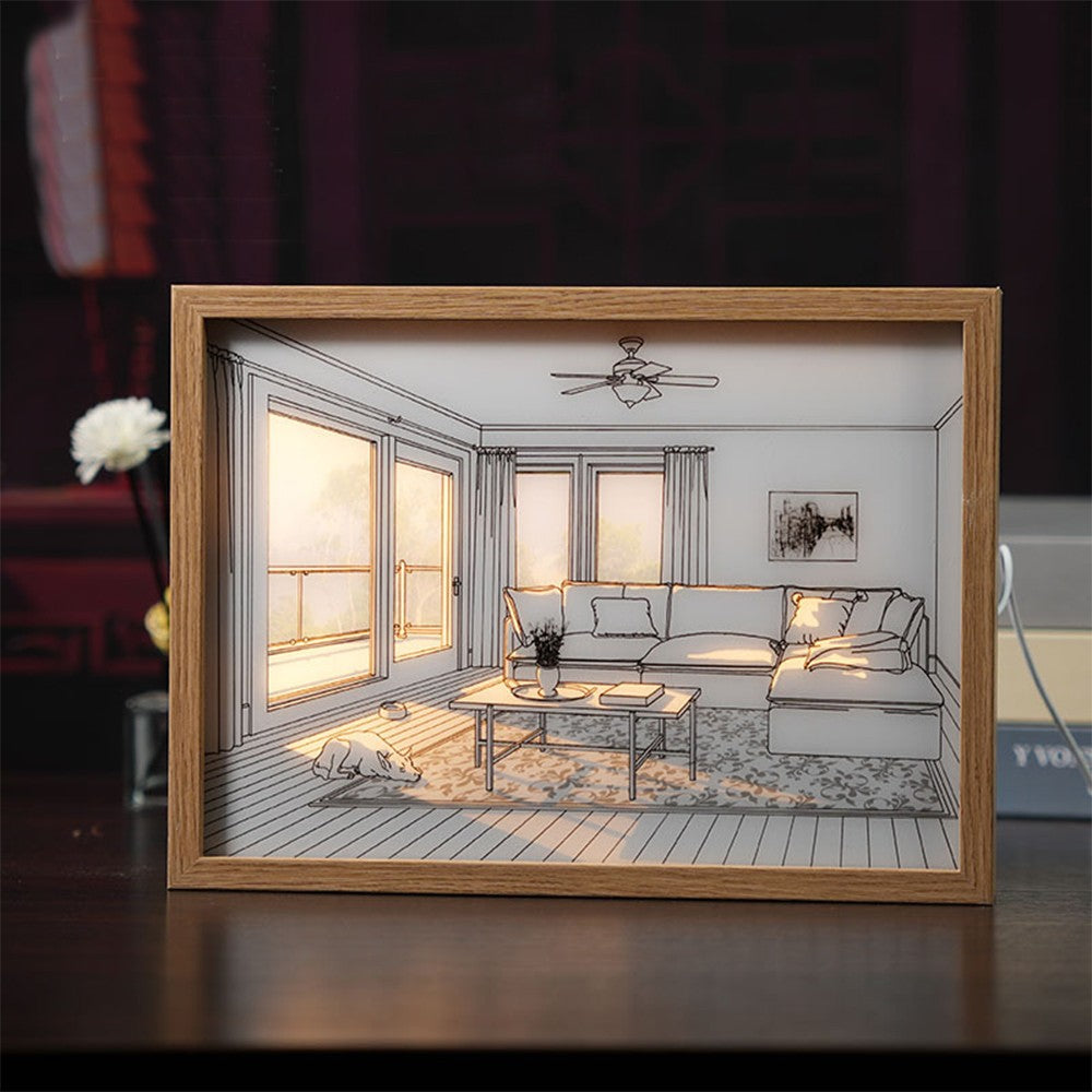 Light Up Picture Frame USB Powered LED Lighting Painting Home Decor Style 4