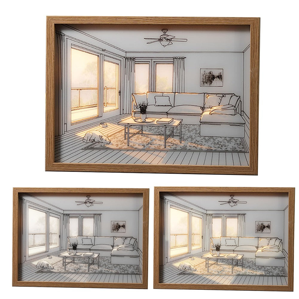 Light Up Picture Frame USB Powered LED Lighting Painting Home Decor Style 4