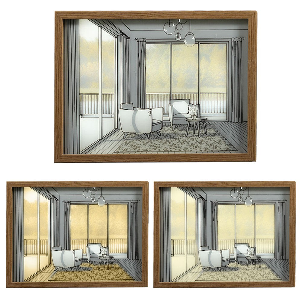 Light Up Picture Frame USB Powered LED Lighting Painting Home Decor Style 5