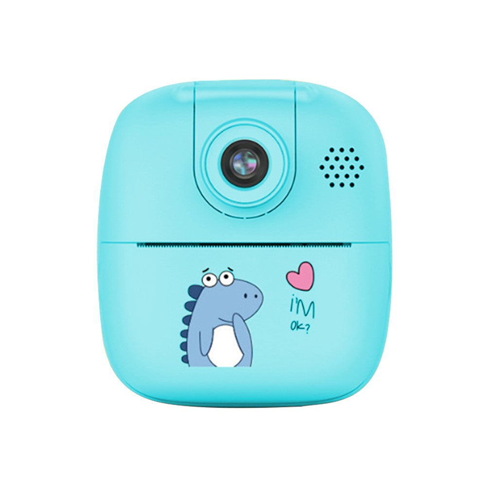 Kids Instant Print Camera Single Lens Childrens Selfie Video Camera with Lanyard Blue