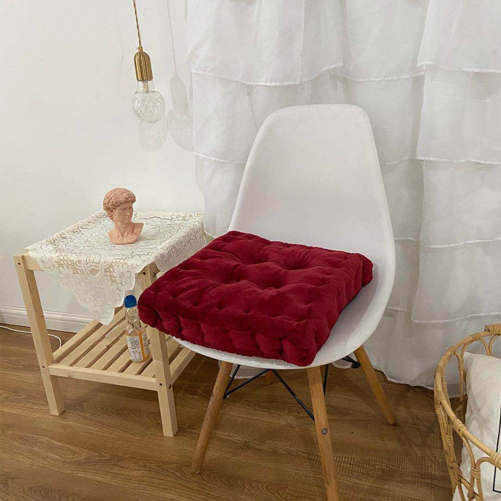 40x40cm Thicken Chair Booster Seat Cushion Tatami Cushion Soft Floor Pillow Darkred