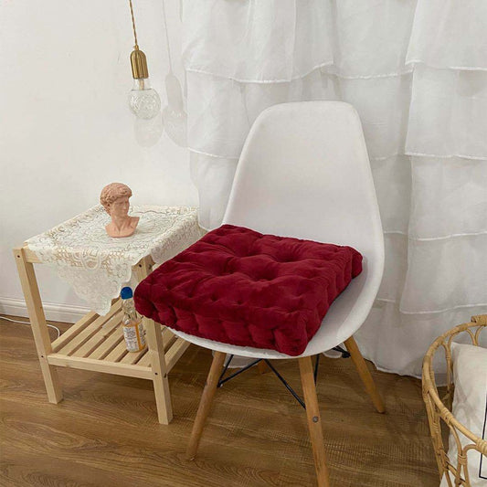 40x40cm Thicken Chair Booster Seat Cushion Tatami Cushion Soft Floor Pillow Darkred