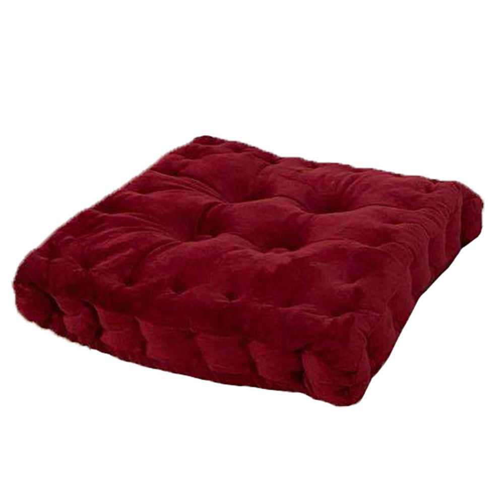 40x40cm Thicken Chair Booster Seat Cushion Tatami Cushion Soft Floor Pillow Darkred