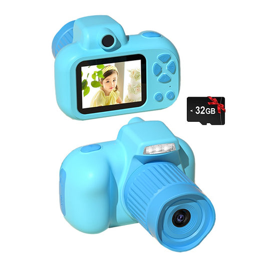 Multifunctional Kids Single Lens Digital Camera with 32GB Memory Card Blue