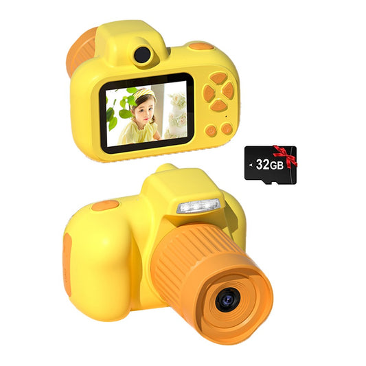 Multifunctional Kids Single Lens Digital Camera with 32GB Memory Card Yellow
