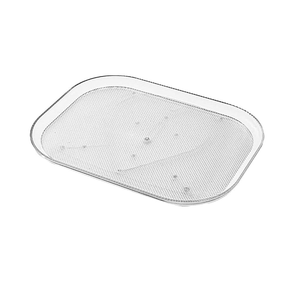Lazy Susan Turntable Organizer Clear Rectangular Storage Tray for Refrigerator Cabinet