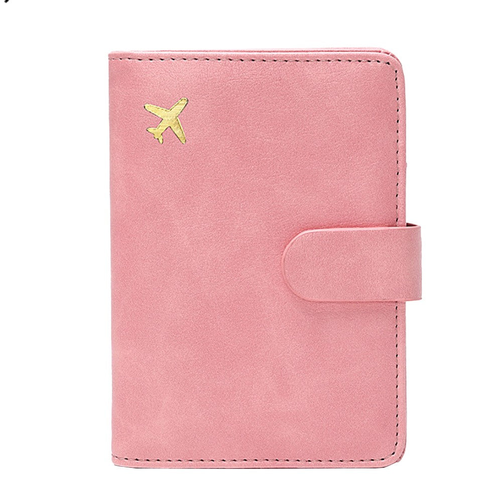 RFID Blocking Card Holder PU Leather Travel Passport Holder Wallet Pink