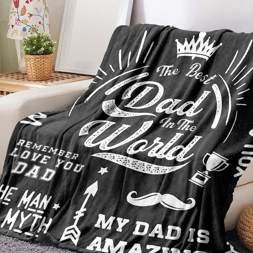 130x150cm Flannel Blanket for Dad from Daughter or Son Black