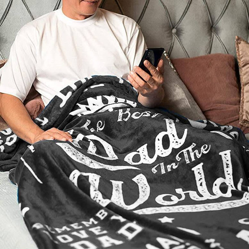 150x200cm Flannel Blanket for Dad from Daughter or Son Black