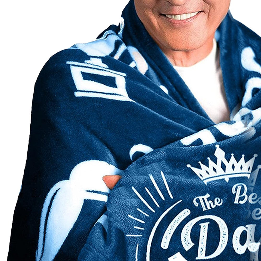 130x150cm Flannel Blanket for Dad from Daughter or Son Blue