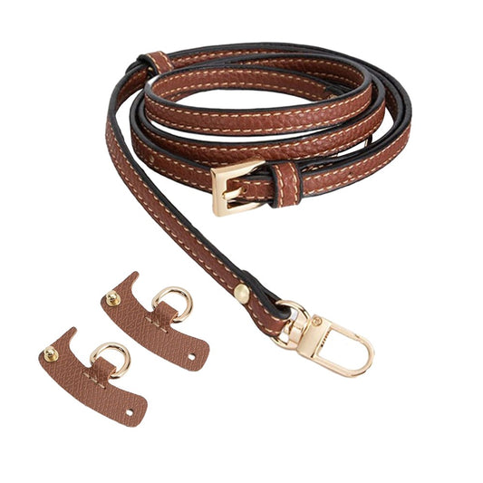 Bags Accessories PU Leather Shoulder Strap Hang Buckle for Longchamp Bag Brown
