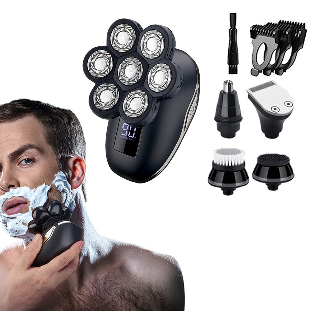Mens Detachable Electric Razor with 4 Replacement Heads Mens Grooming Kit