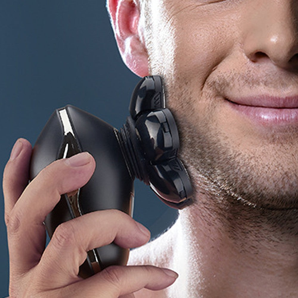 Mens Detachable Electric Razor with 4 Replacement Heads Mens Grooming Kit