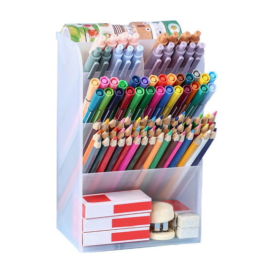 9 Compartments Pen Holder Large Capacity Pen Storage Stand Office Supplies Organizer