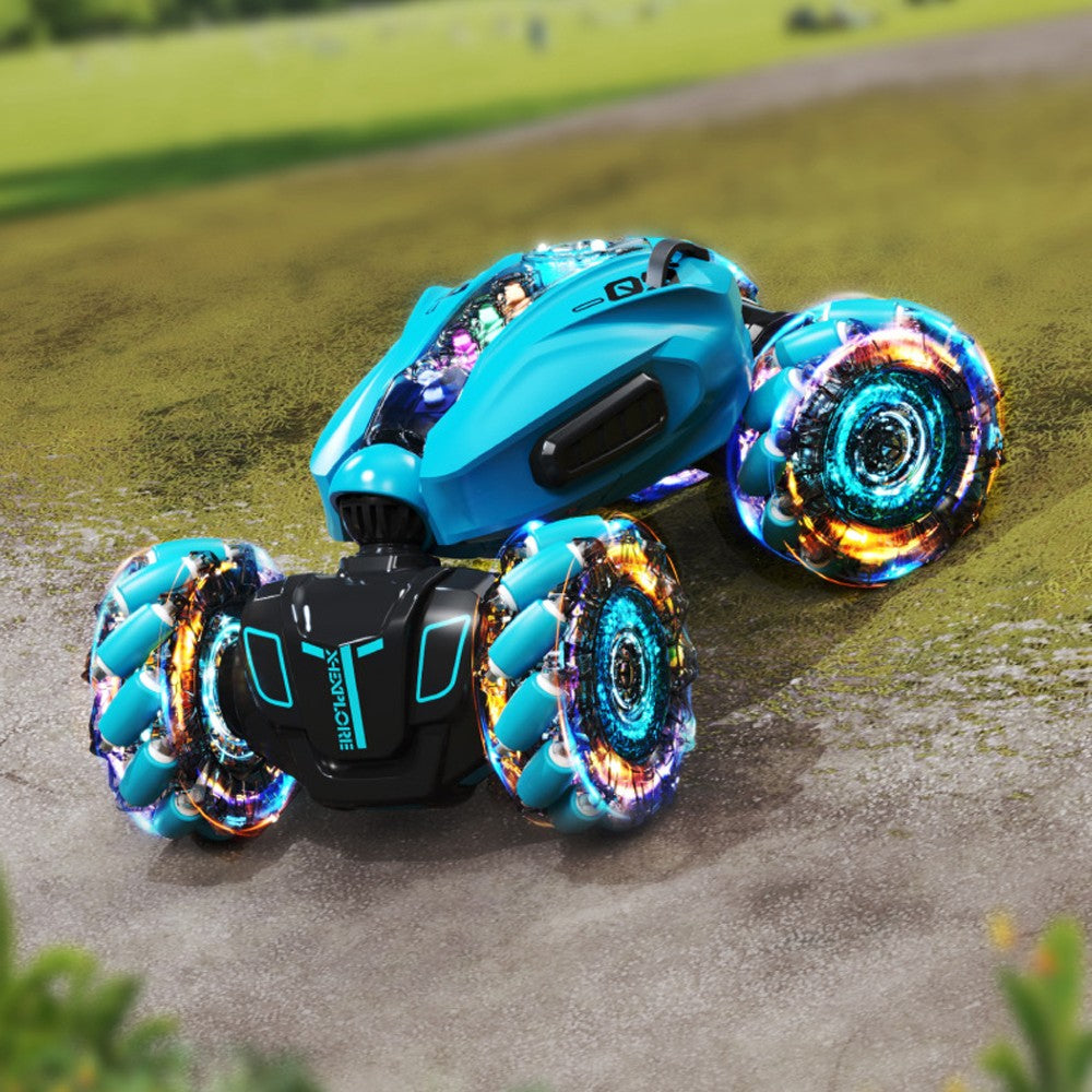 RC Stunt Car Gesture Sensor Racing Car Toy Double Sided Rotating Off Road Toy Car Blue
