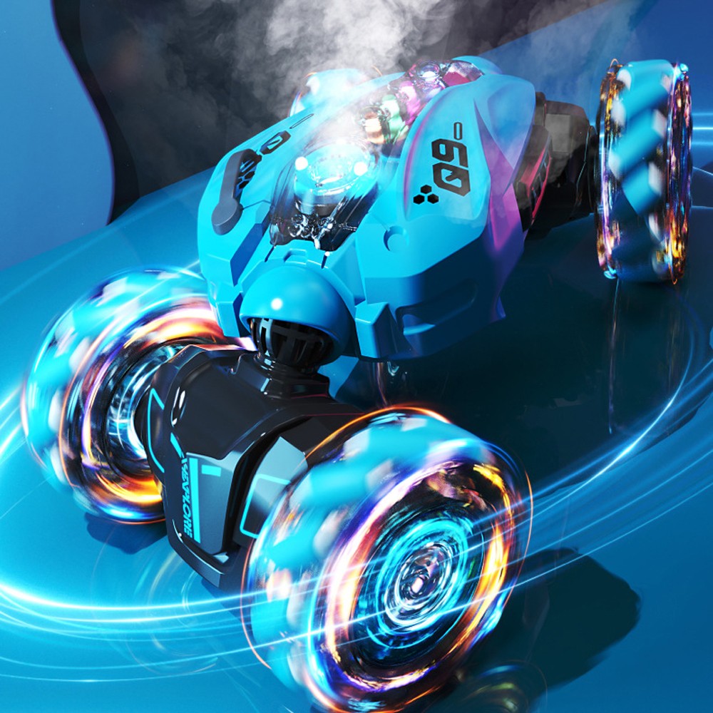 RC Stunt Car Gesture Sensor Racing Car Toy Double Sided Rotating Off Road Toy Car Blue