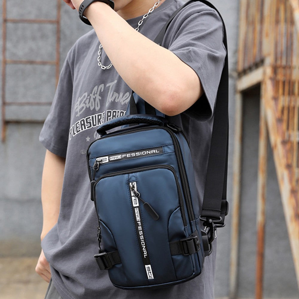 Multifunctional Mens Anti-Theft Sling Bag Backpack Shoulder Bag Crossbody Bag Blue