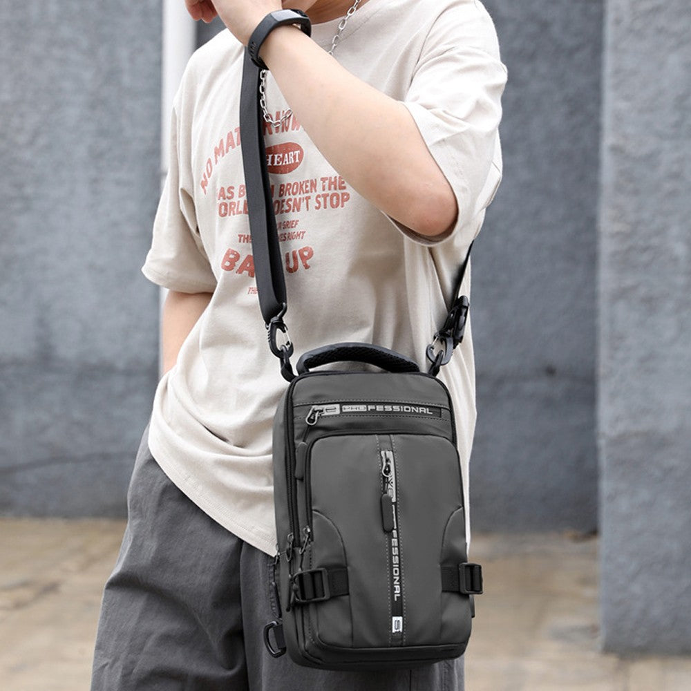 Multifunctional Mens Anti-Theft Sling Bag Backpack Shoulder Bag Crossbody Bag Grey