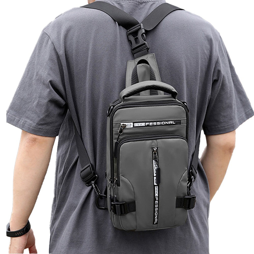 Multifunctional Mens Anti-Theft Sling Bag Backpack Shoulder Bag Crossbody Bag Grey