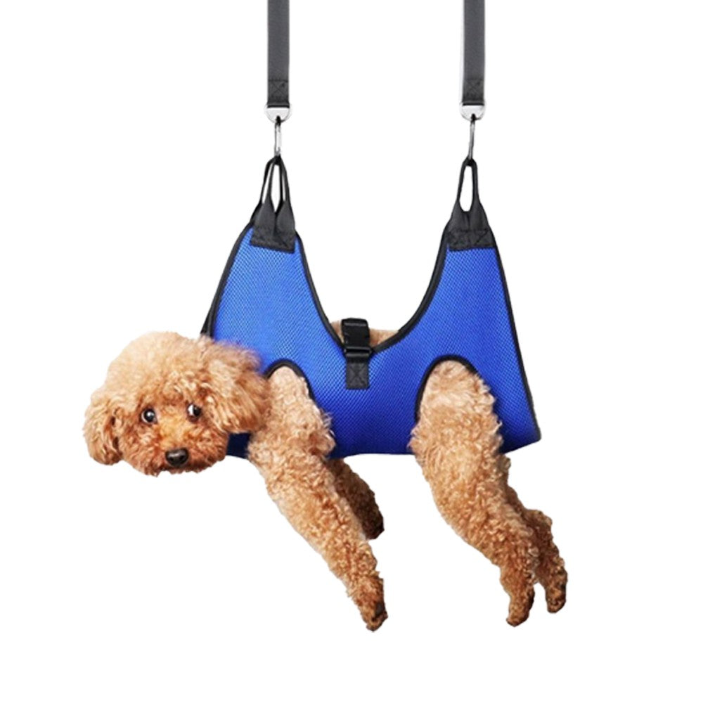 Pet Grooming Hammock Harness Set Pet Grooming Helper for Nail Trimming Blue L